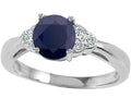 Tommaso Design Genuine Black Sapphire Engagement Ring