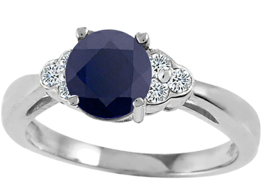 Tommaso Design Genuine Black Sapphire Engagement Ring