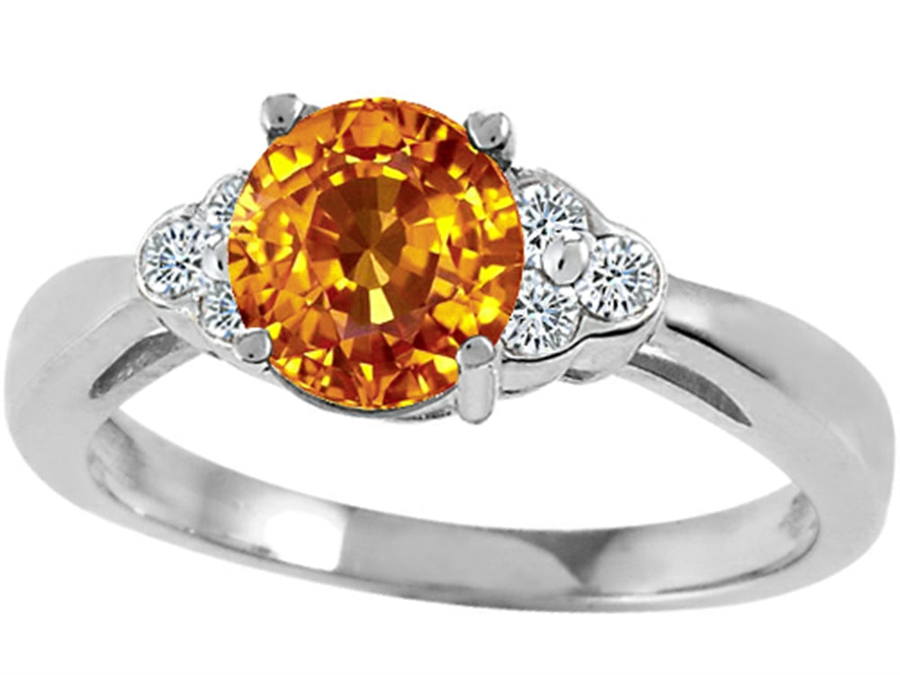 Tommaso Design Round 6 mm Genuine Citrine Engagement Ring