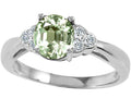 Tommaso Design Round 6 mm Green Amethyst Engagement Ring