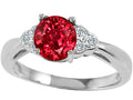 Tommaso Design Round 6mm Created Ruby Engagement Ring