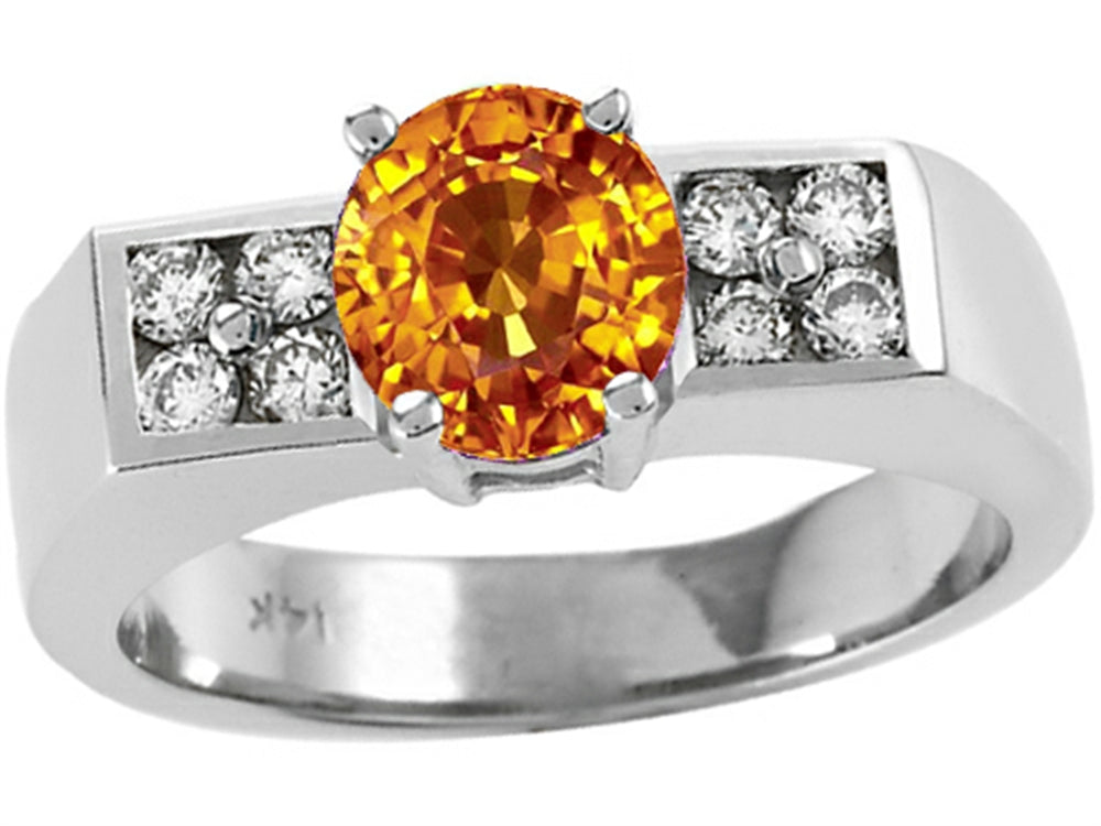 Tommaso Design 7mm Round Genuine Citrine Ring
