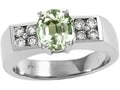 Tommaso Design 7mm Round Green Amethyst Ring
