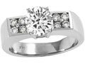 Tommaso Design Genuine Round White Topaz Ring