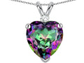 Star K 8mm Heart Shape Rainbow Mystic Topaz Heart Pendant Necklace