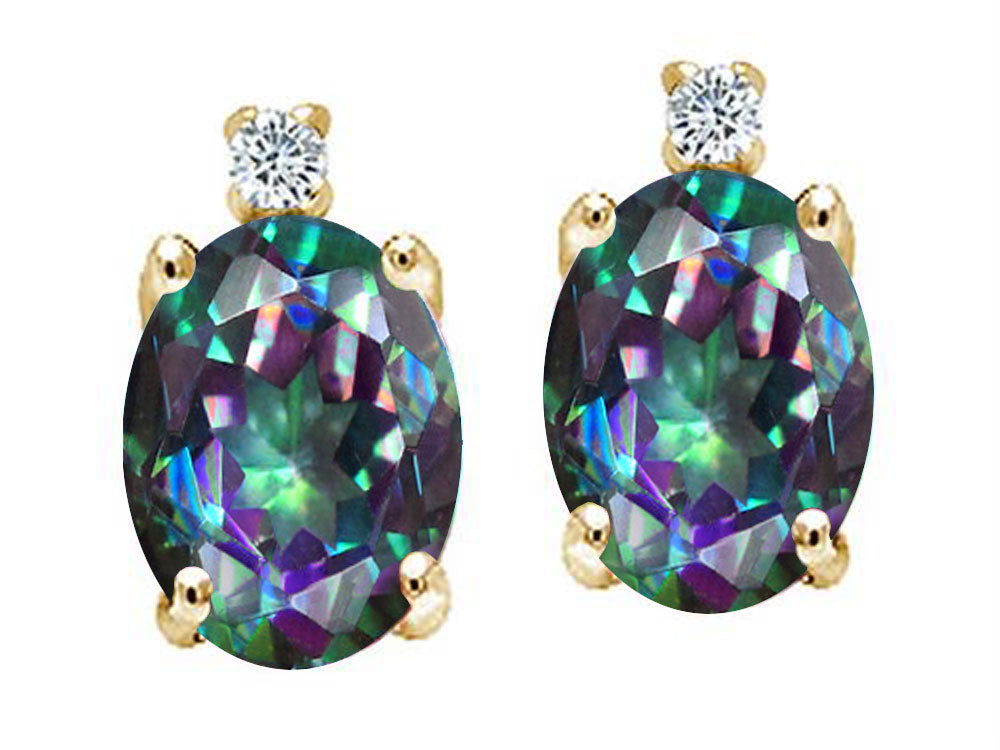 Tommaso Design™ Oval Rainbow Mystic Topaz Earrings