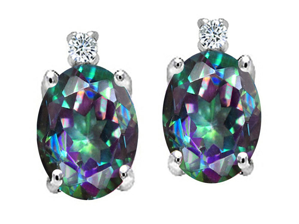 Tommaso Design™ Oval Rainbow Mystic Topaz Earrings