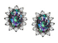 Tommaso Design Oval Rainbow Mystic Topaz Earrings