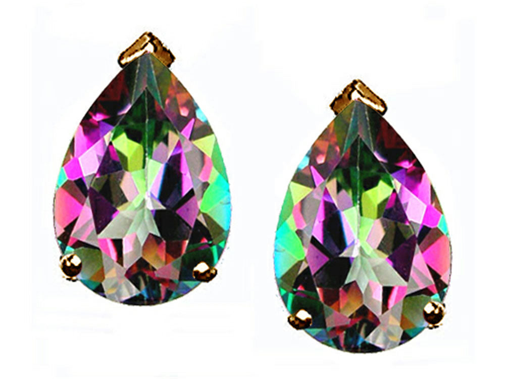 Tommaso design Studio  Pear Shape Rainbow Mystic Topaz Earrings Studs