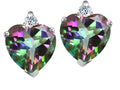 Tommaso Design Heart Shape 7mm Rainbow Mystic Topaz Earrings Studs