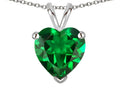Star K  8mm Heart Simulated Emerald Pendant Necklace