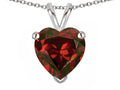 Star K  8mm Heart Genuine Garnet Pendant Necklace
