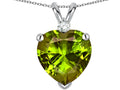 Star K Genuine 8mm Peridot Heart Pendant Necklace