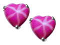 Tommaso Design Heart Shape Created Star Ruby Earrings Studs