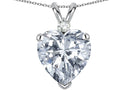 Star K 8mm Heart Shape Genuine White Topaz Heart Pendant Necklace