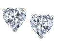 Star K Heart Shape 6mm Genuine White Topaz Earrings Studs