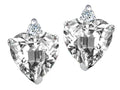 Tommaso Design Heart Shape Genuine White Topaz Earrings Studs