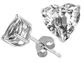 Tommaso Design Heart Shape Genuine White Topaz and Earrings Studs