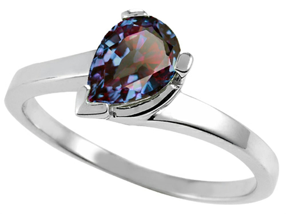 Tommaso Design Pear Shape 7x5mm Simulated Alexandrite Ring