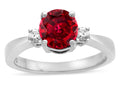 Tommaso Design Round 7mm Created Ruby Engagement Ring