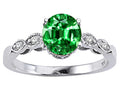 Tommaso Design Round 7mm Simulated Emerald Engagement Ring