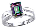 Tommaso Design Emerald Cut 8x6 mm Mystic Rainbow Topaz Ring