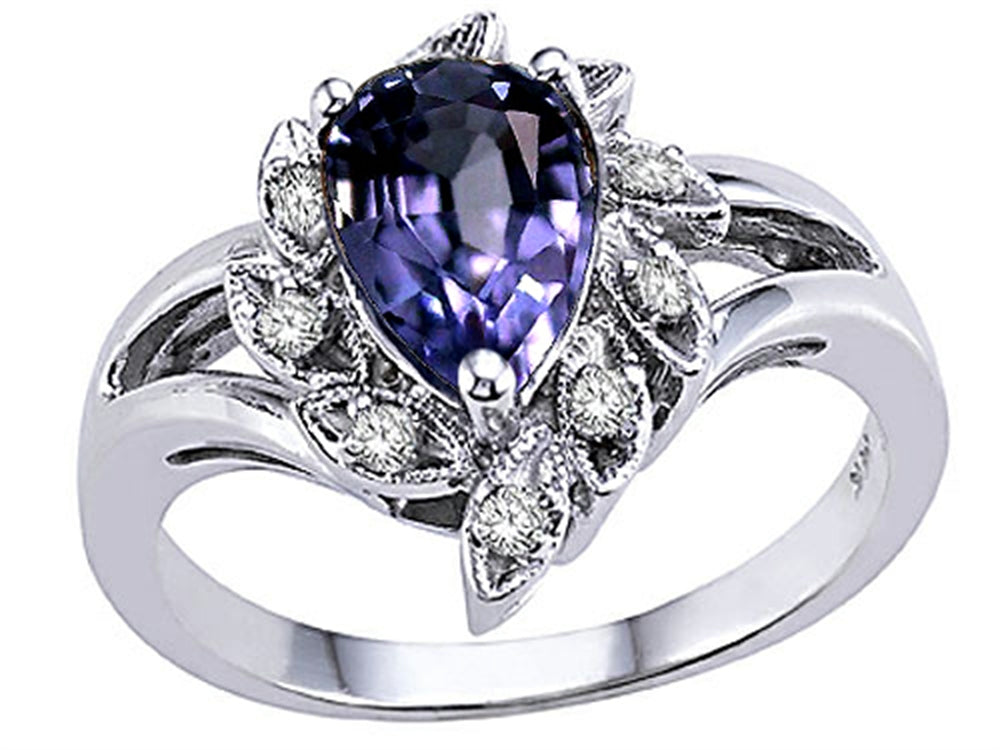 Tommaso Design Pear Shape 8x6 mm Genuine Iolite Ring