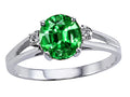 Tommaso Design Round 7mm Simulated Emerald And Ring