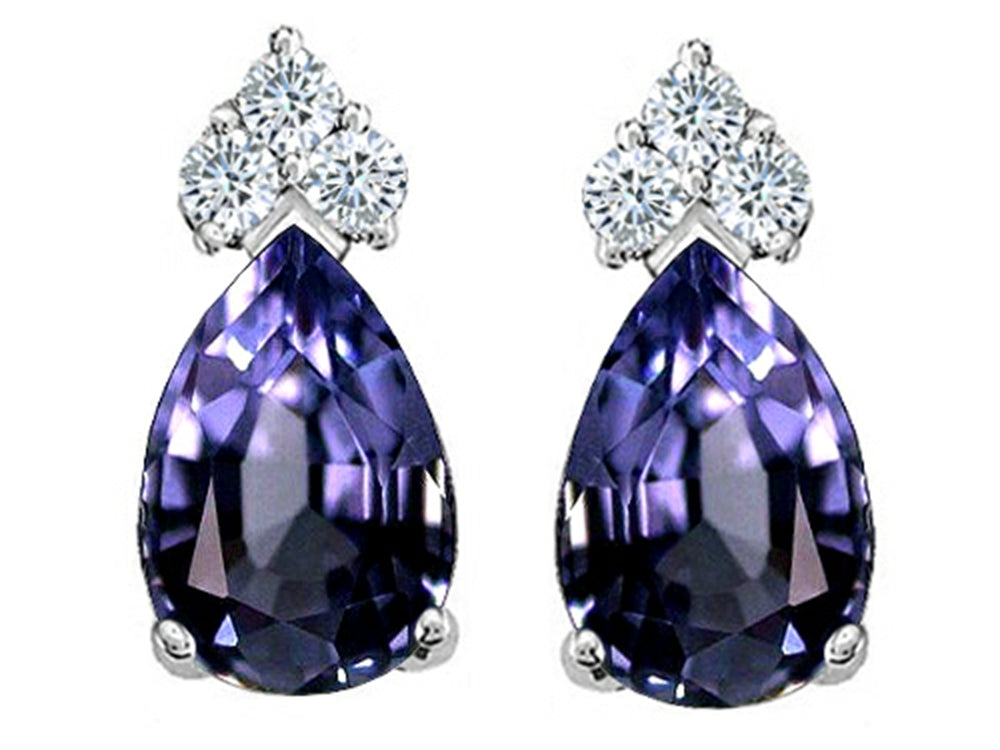 Tommaso Design Pear Shape 8x6mm Genuine Iolite Earrings