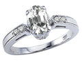 Tommaso Design Genuine White Topaz Ring