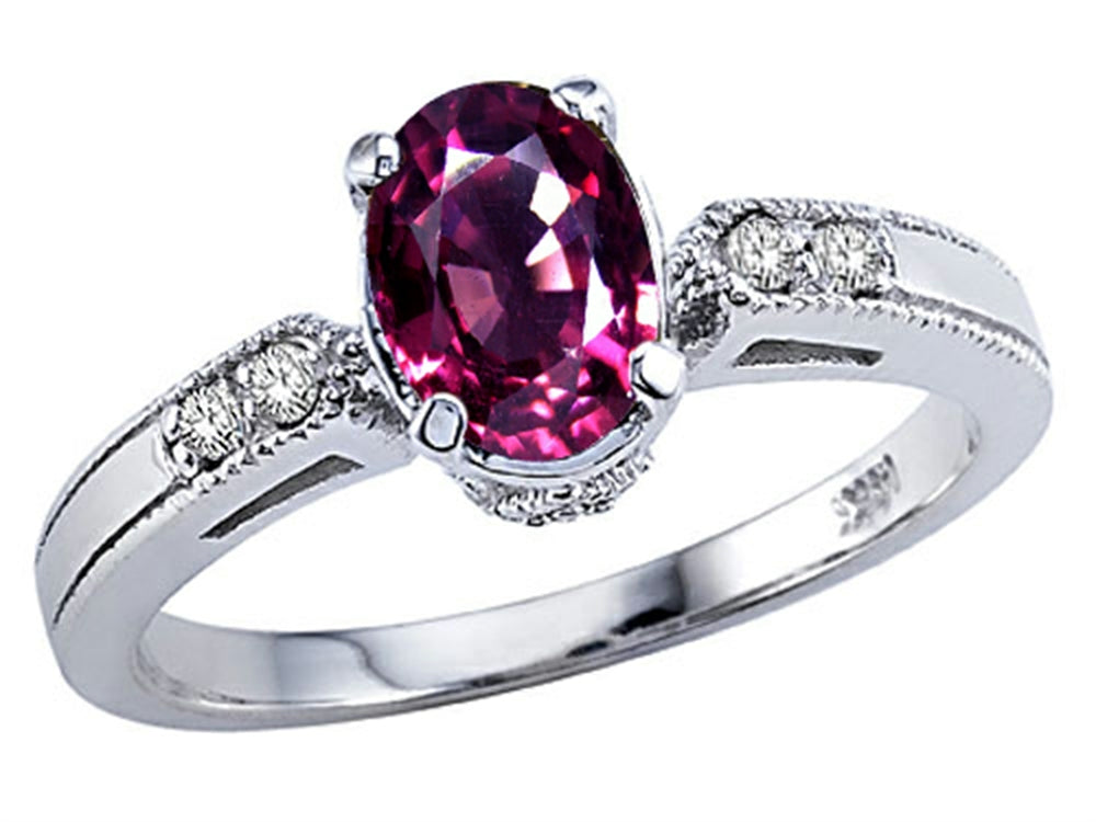 Tommaso Design Oval 7x5 mm Genuine Rhodolite Ring