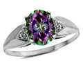 Tommaso Design Oval 9x7 mm Mystic Rainbow Topaz Ring