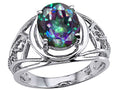 Tommaso Design Oval 10x8 mm Mystic Rainbow Topaz Ring