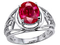 Tommaso Design Large Oval Created Ruby Ring