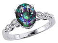 Tommaso Design Oval 8x6mm Mystic Rainbow Topaz Ring