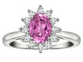 Tommaso Design Oval 7x5 mm Created Pink Sapphire Ring