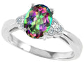 Tommaso Design Oval 8x6mm Mystic Rainbow Topaz s Ring