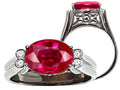 Tommaso Design Oval Created Ruby Ring