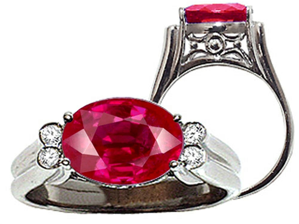 Tommaso Design Oval Created Ruby Ring