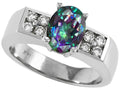 Tommaso Design Oval 8x6mm Mystic Rainbow Topaz Ring