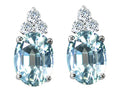 Tommaso Design Oval 8x6mm Genuine Aquamarine Earrings