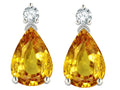Tommaso Design Pear Shape 8x6mm Genuine Citrine Earrings