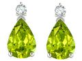 Tommaso Design Pear Shape 8x6mm Genuine Peridot Earrings