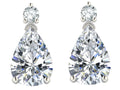 Tommaso Design Pear Shape 8x6mm Genuine White Topaz Earrings