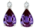 Tommaso Design Pear Shape 8x6mm Simulated Alexandrite Earrings