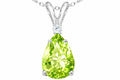 Tommaso Design Pear Shape 9x7mm Genuine Peridot Pendant Necklace