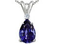Tommaso Design Pear Shape 8x6 mm Genuine Iolite Pendant Necklace