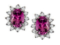 Tommaso Design Oval 8x6 mm Genuine Rhodolite Earrings