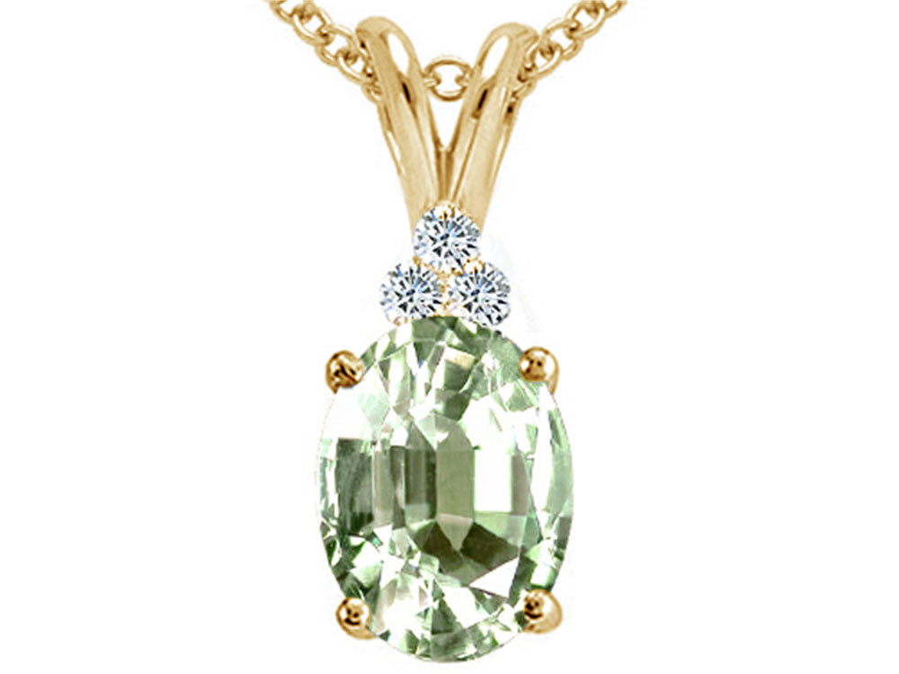 Tommaso Design™ Oval 10x8mm Green Amethyst Earrings Studs
