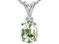 Tommaso Design Oval 10x8mm Green Amethyst Earrings Studs